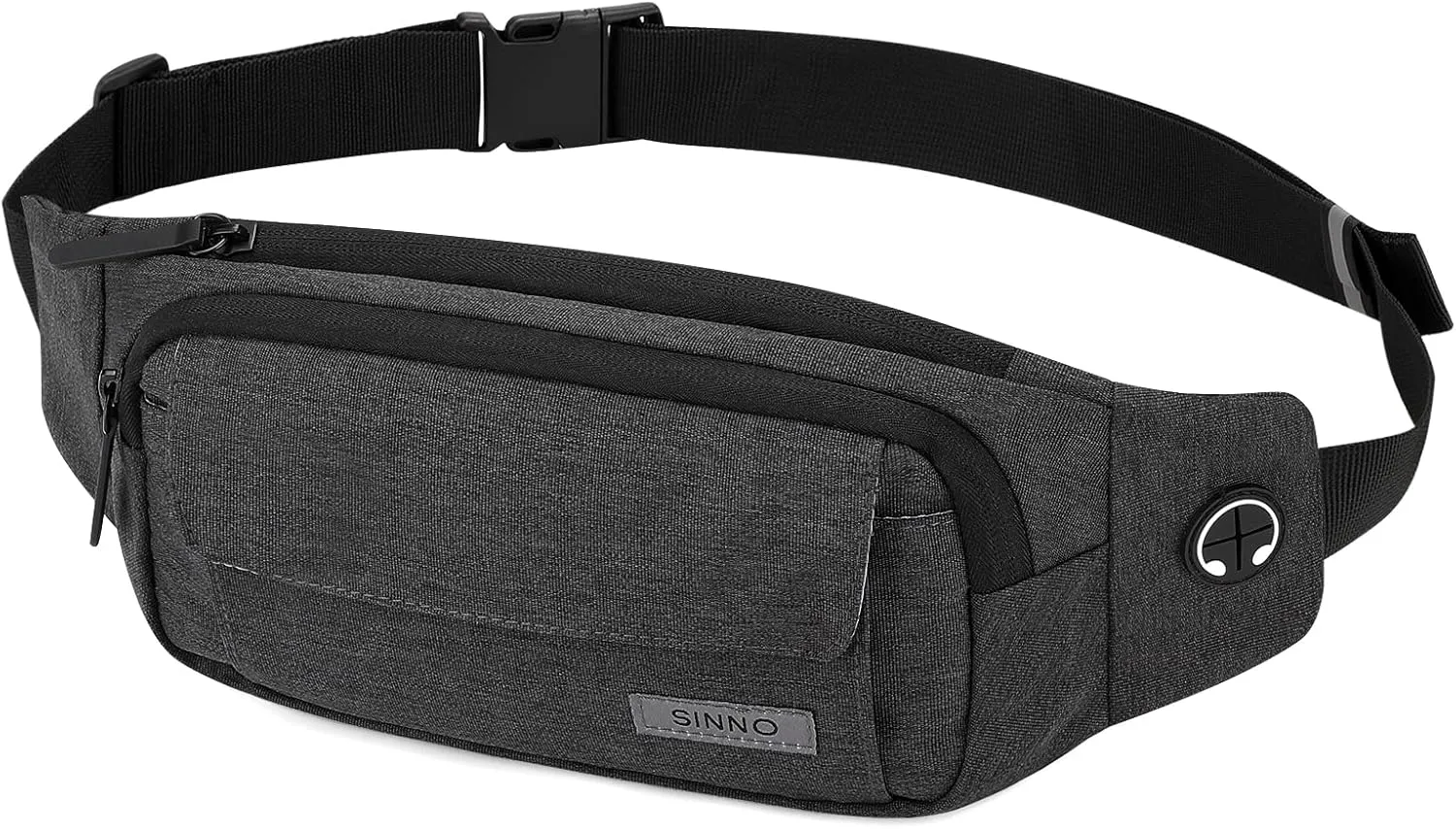 SINNO Large Crossbody Fanny Pack for Women Men Belt Bag With 4-Zipper Pockets for Travel Running Hiking Workout Dog Walking Outdoors Sport Fishing Waist Pack Bag Carrying All Phones
