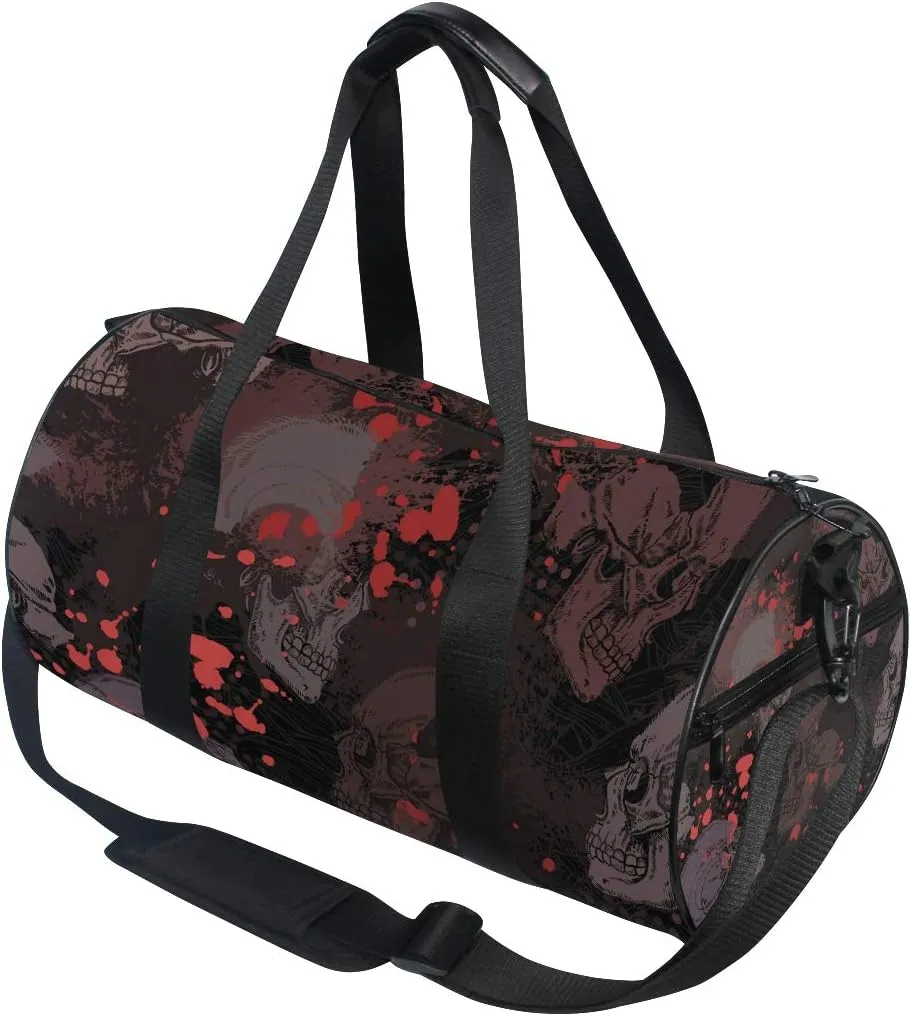 Skulls Duffel Bag,Canvas Travel Bag for Gym Sports and Overnight