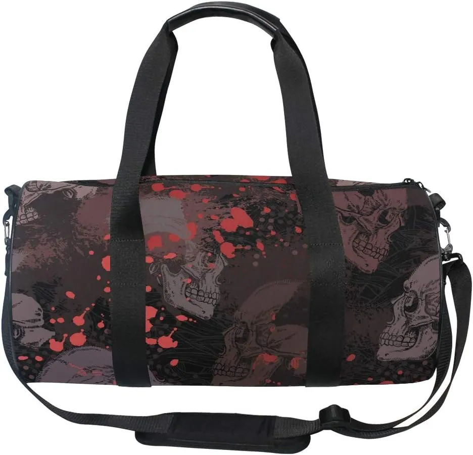 Skulls Duffel Bag,Canvas Travel Bag for Gym Sports and Overnight