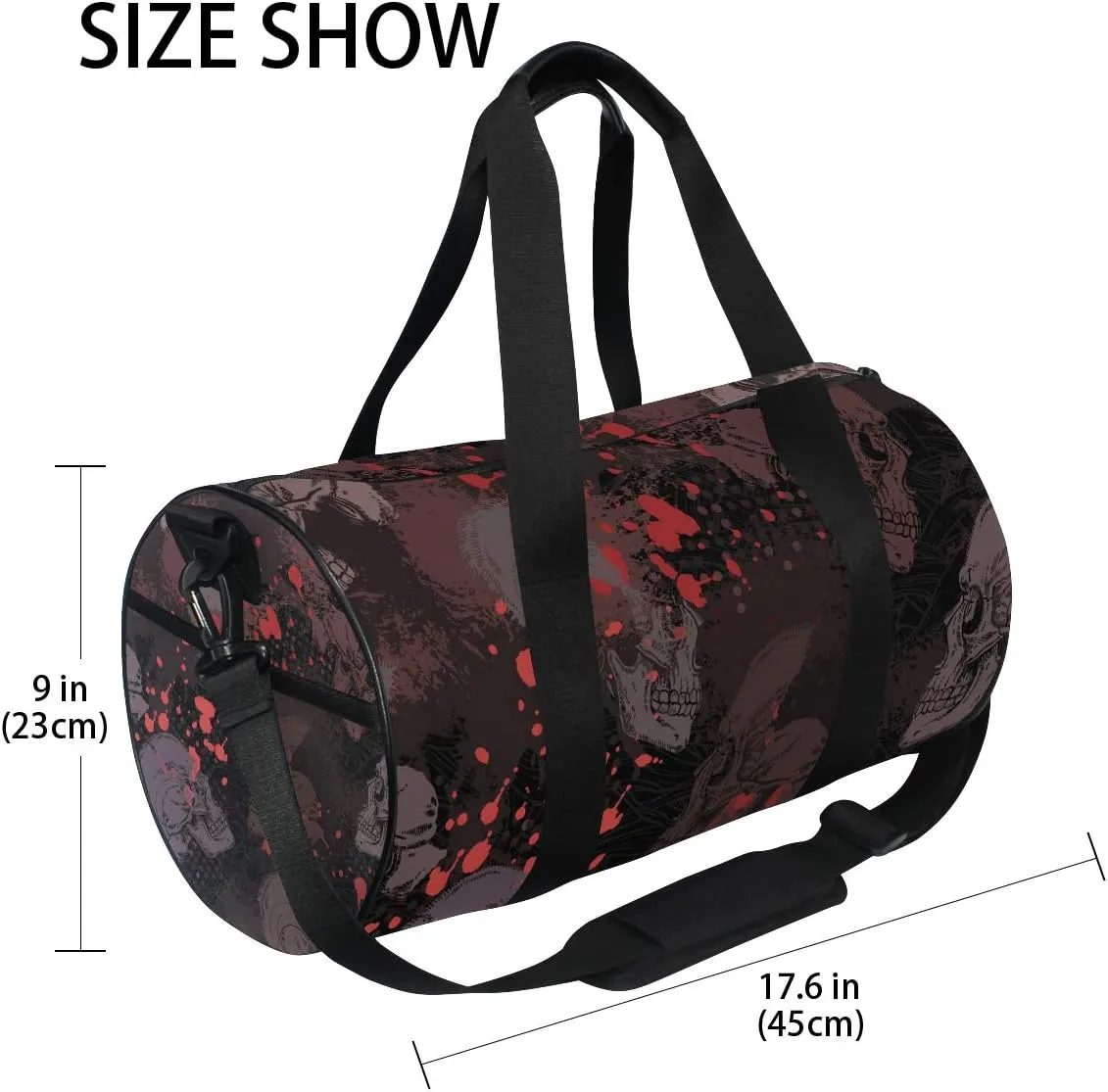 Skulls Duffel Bag,Canvas Travel Bag for Gym Sports and Overnight