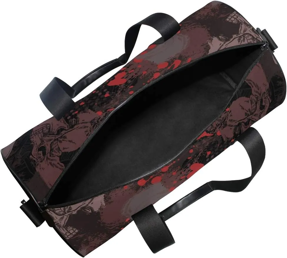 Skulls Duffel Bag,Canvas Travel Bag for Gym Sports and Overnight