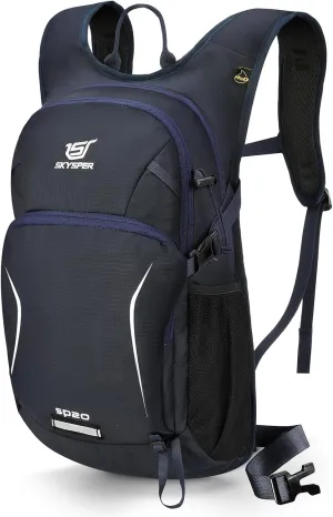 SKYSPER Hiking Backpack - 20L Small Backpacks with Ergonomical Design, Breathable Day Pack, Backpacking for Men Women, Navyblue