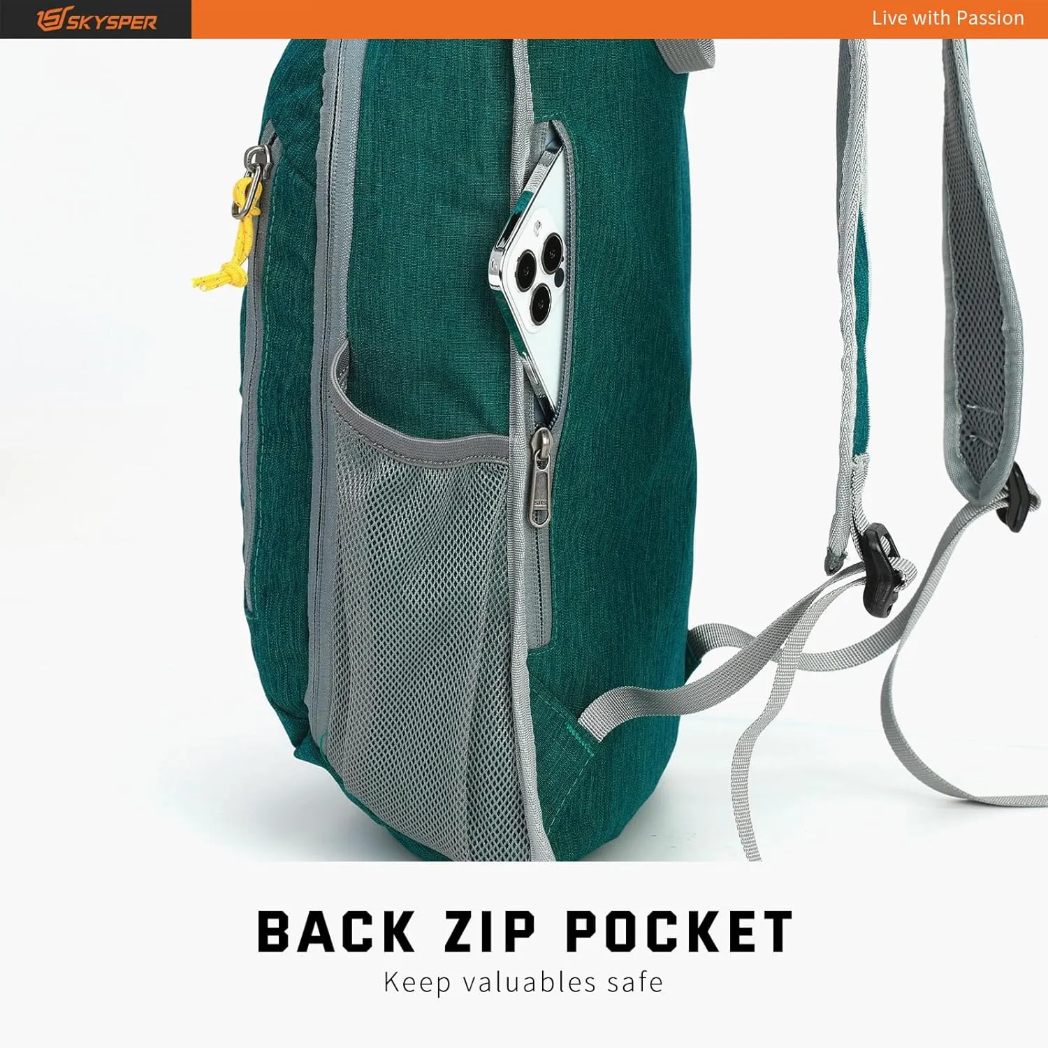 SKYSPER Small Daypack 10L Hiking Backpack Packable Lightweight Travel Day Pack for Women Men