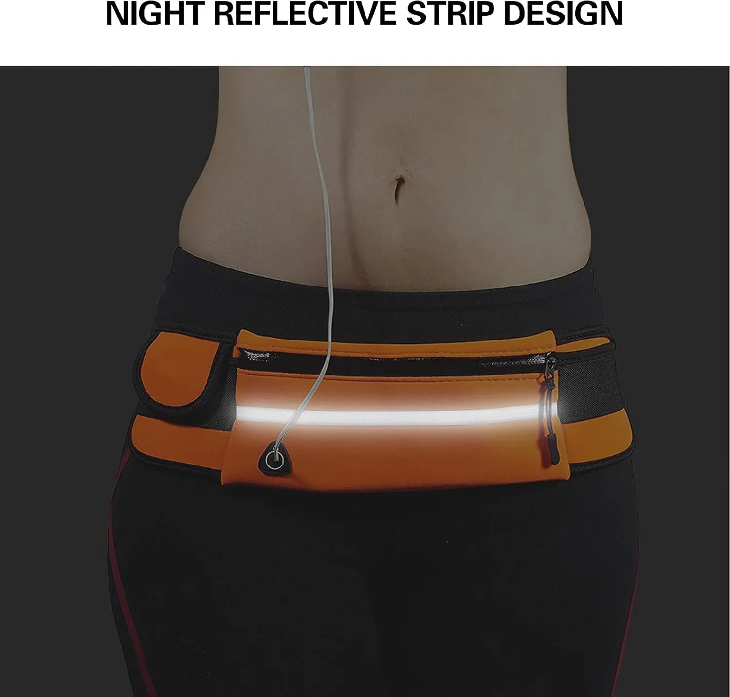 Slim Running Belt for Men, Waterproof Fanny Pack for Men,Phone Holder for Running,Reflective Waist Bag,Runners Belt Pouch,Money Belt,Waist Pack Bag for Workout Running Travel Camping