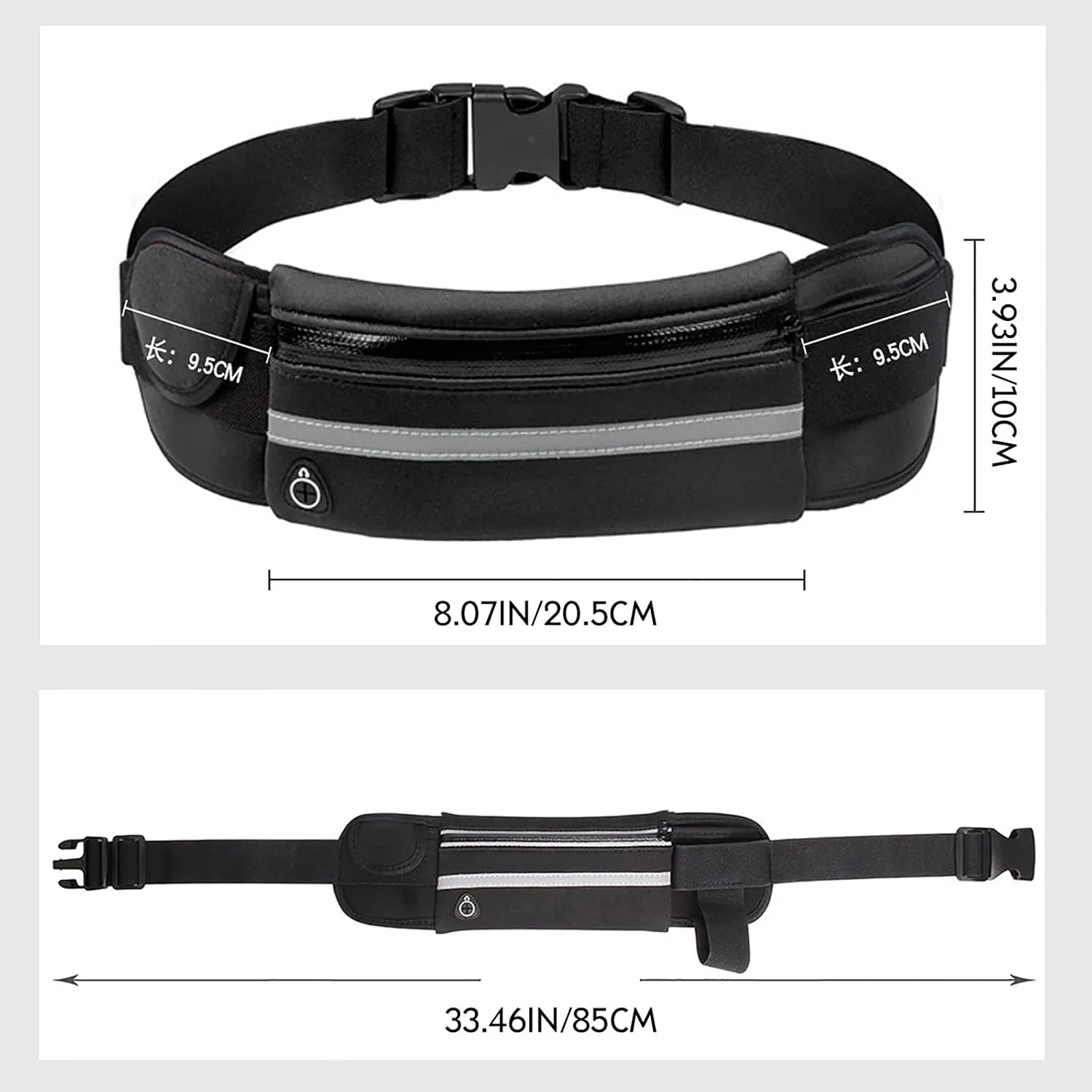 Slim Running Belt for Men, Waterproof Fanny Pack for Men,Phone Holder for Running,Reflective Waist Bag,Runners Belt Pouch,Money Belt,Waist Pack Bag for Workout Running Travel Camping
