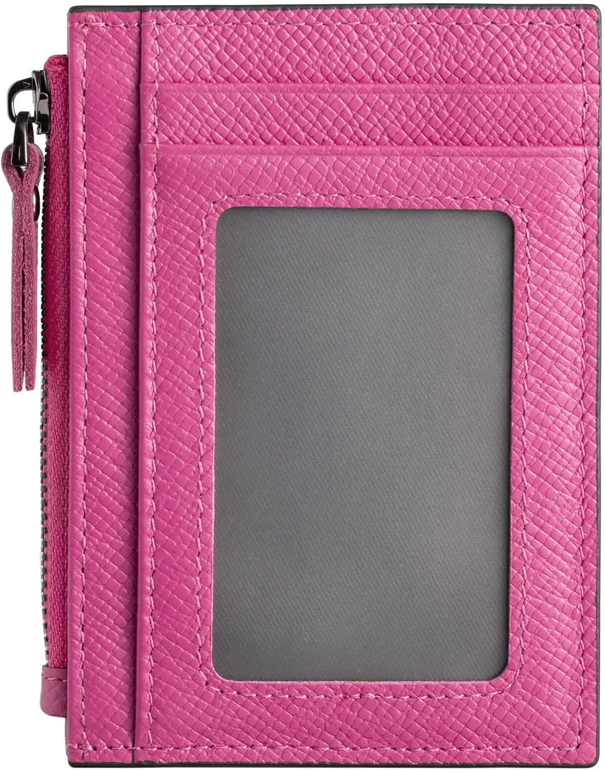 Slim Wallet for Women Small Leather RFID Blocking Credit Card Holder Minimalist Front Pocket Wallet with Coin Purses & Pouches,RoseRed