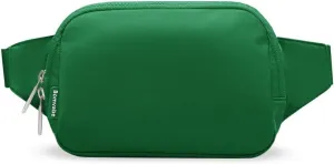 Small Fanny Pack 1L with 2-way Zipper for Women Teen Girls Boys, Green Belt Bag with Extender Strap 53", Crossbody Bag for Travel Gym Running Hiking Cycling, Fashion Waist Bag Everglade Green