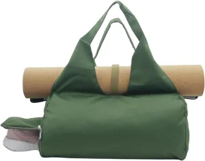 Small Gym Bag for Women with Shoe Compartment & Wet Pocket Sports Travel Duffel Bag,Yoga Gym Totes With Mat Holder,Waterproof Carry On Weekender Overnight Bag (Green)
