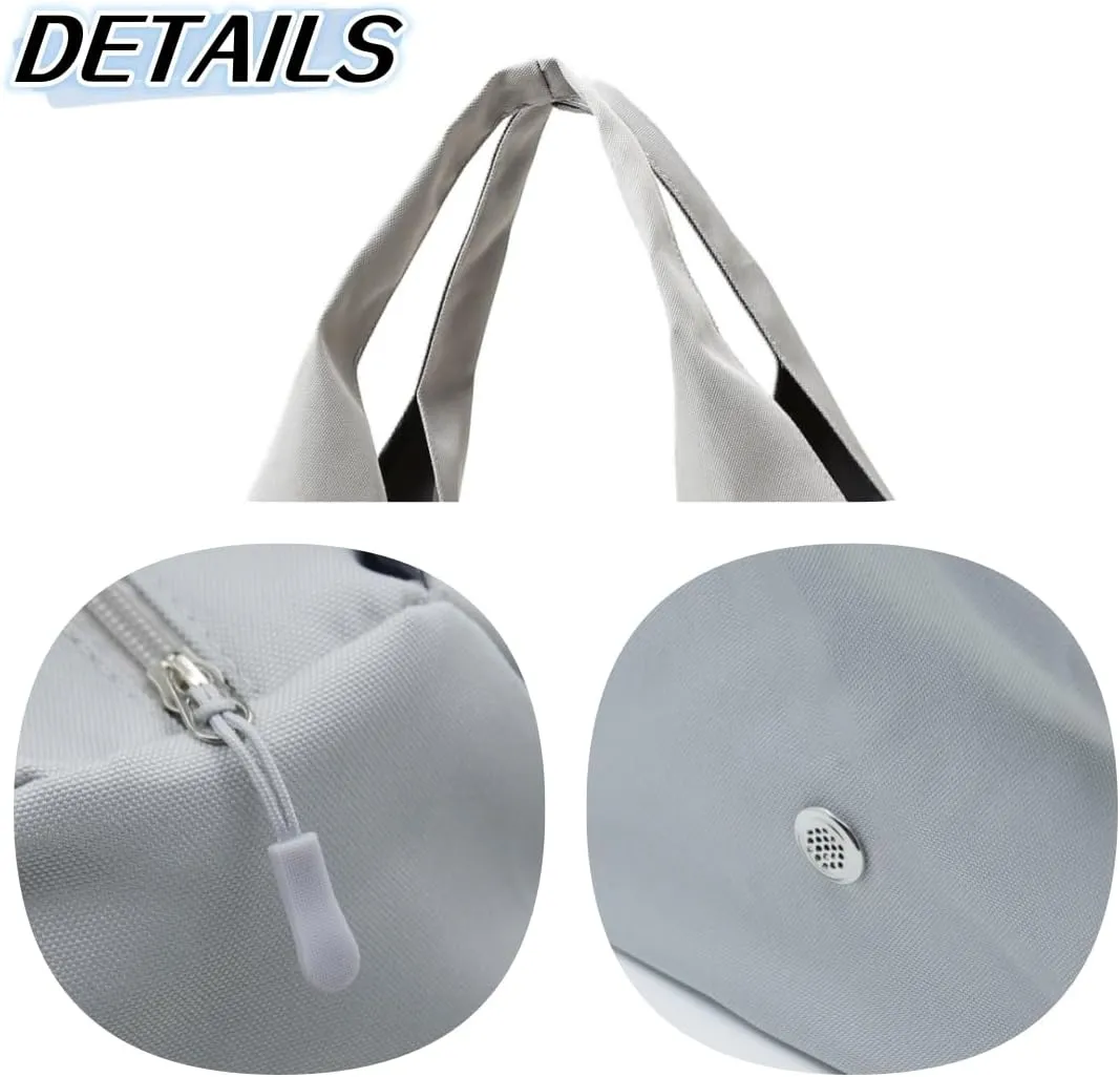 Small Gym Bag for Women with Shoe Compartment & Wet Pocket Sports Travel Duffel Bag,Yoga Gym Totes With Mat Holder,Waterproof Carry On Weekender Overnight Bag (Grey)