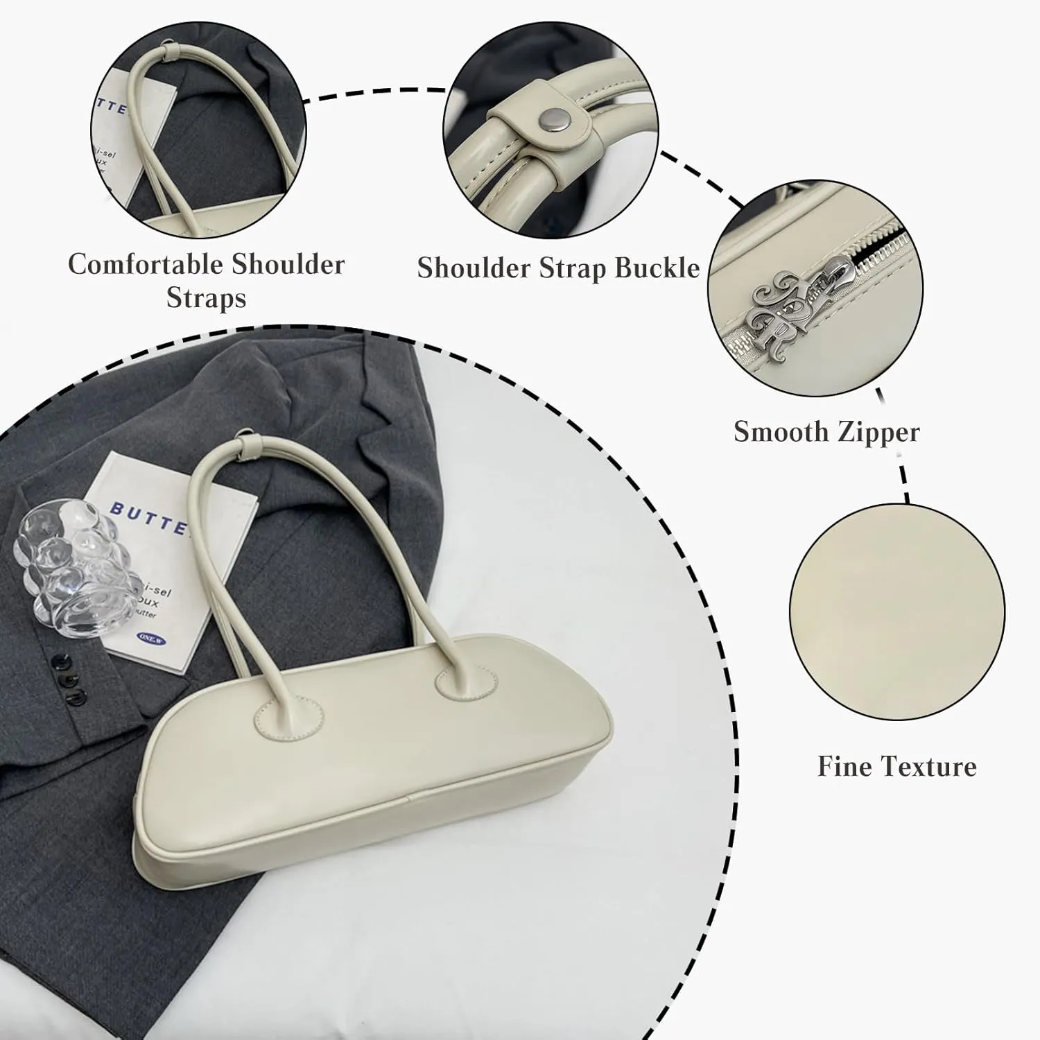 Small Handbag for Women - PU Leather Shoulder Bag with Top Handle - Waterproof Fashion Hobo Bag