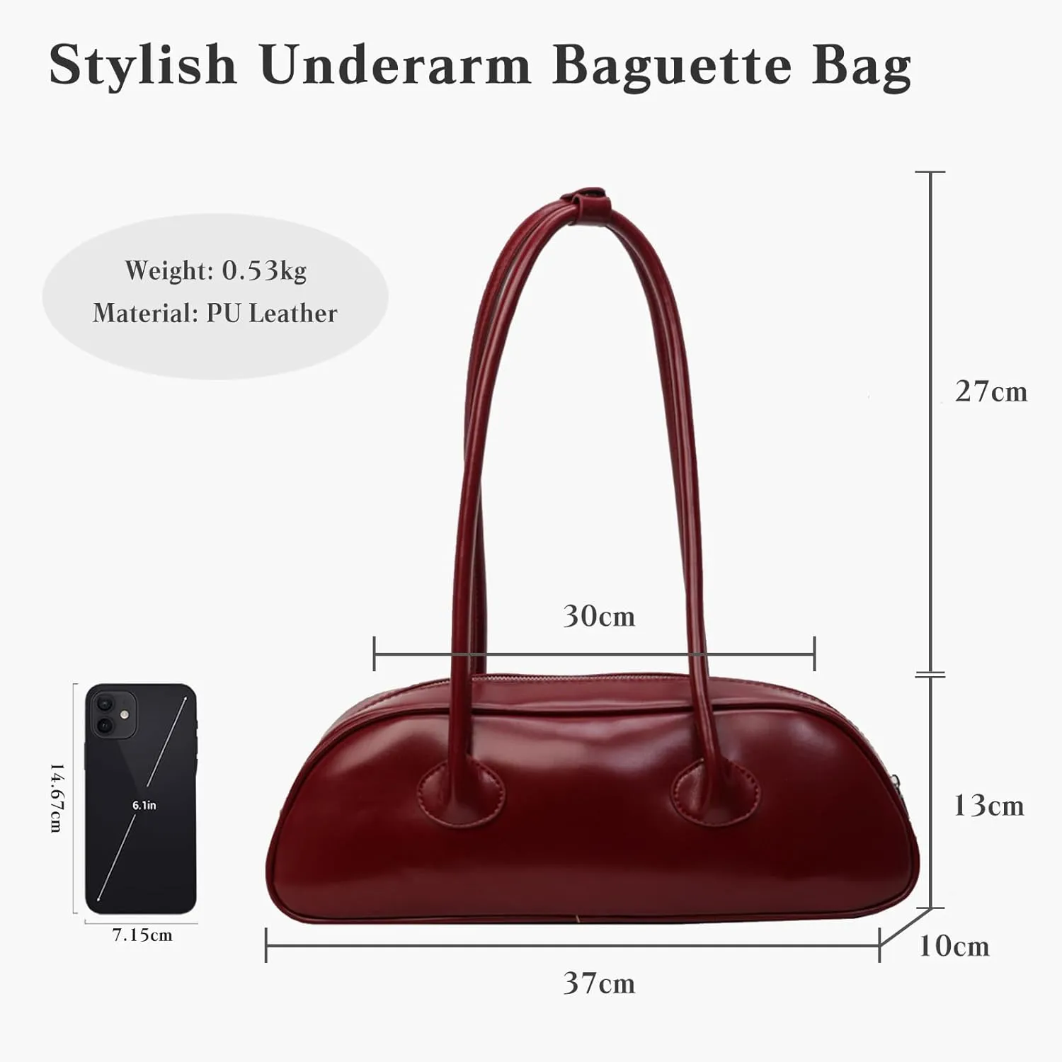 Small Handbag for Women - PU Leather Shoulder Bag with Top Handle - Waterproof Fashion Hobo Bag
