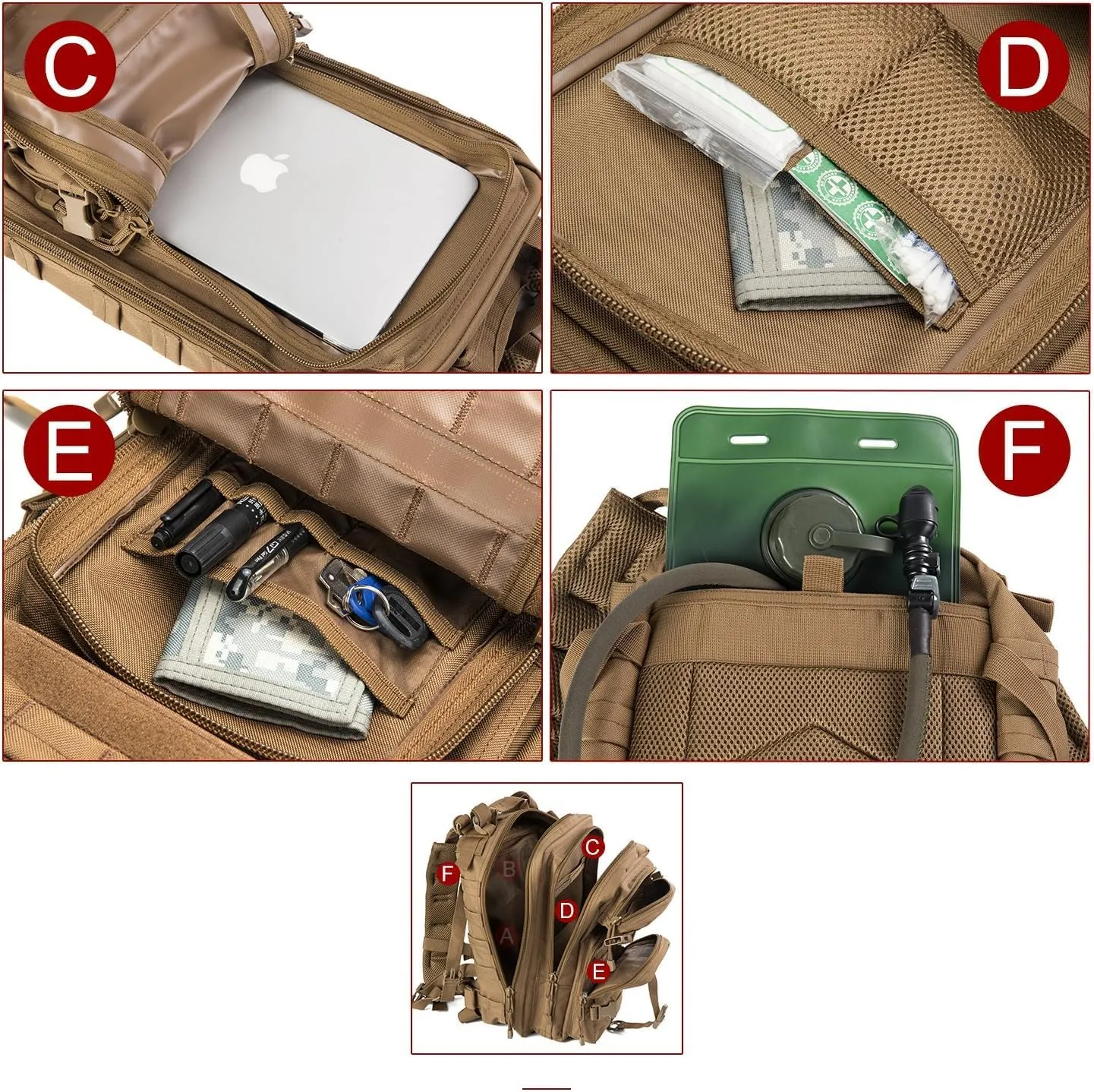 Small Military Tactical Backpack Army Assault Rucksack GYM Hiking Bug Out Bag