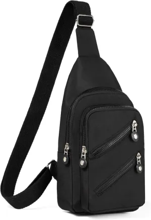 Small Sling Bag Crossbody Bags for Women, Sling Backpack Daypack Fanny Pack Cross Body Bag for Outdoors Hiking Traveling - Black
