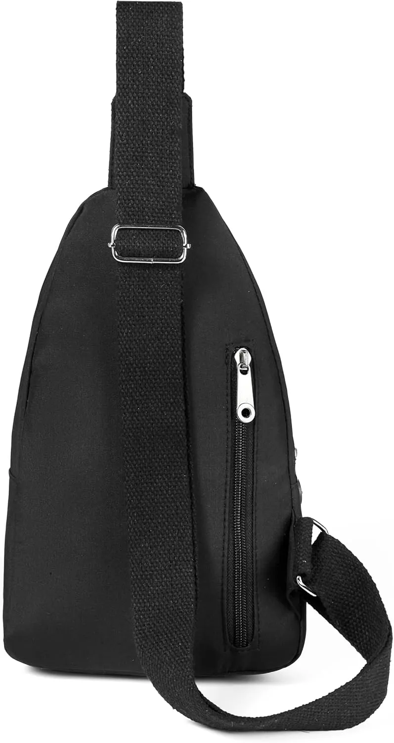 Small Sling Bag Crossbody Bags for Women, Sling Backpack Daypack Fanny Pack Cross Body Bag for Outdoors Hiking Traveling - Black