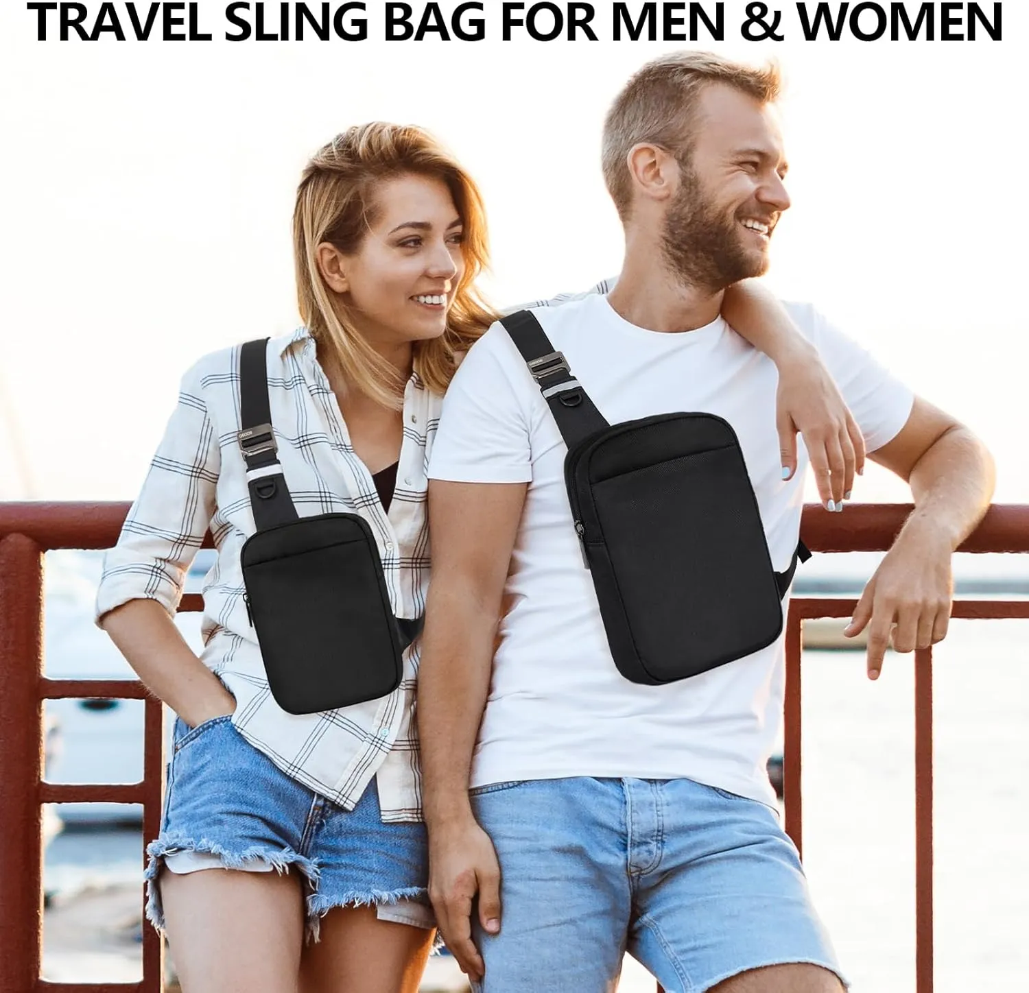 Small Sling Bag for Men and Women with RFID Pocket, Anti Theft Crossbody Chest Bag Casual Travel Bag for Hiking