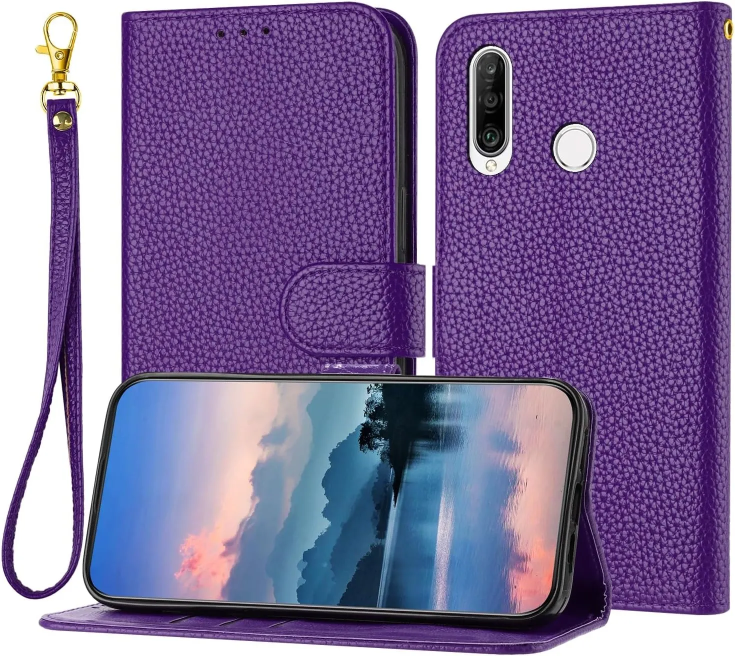 Smartphone Flip Cases Wallet Case Compatible with Huawei P30 Lite/Nova 4e/honor 20S /honor 20 Lite for Women and Men,Flip Leather Cover with Card Holder, Shockproof TPU Inner Shell Phone Cover & Kicks