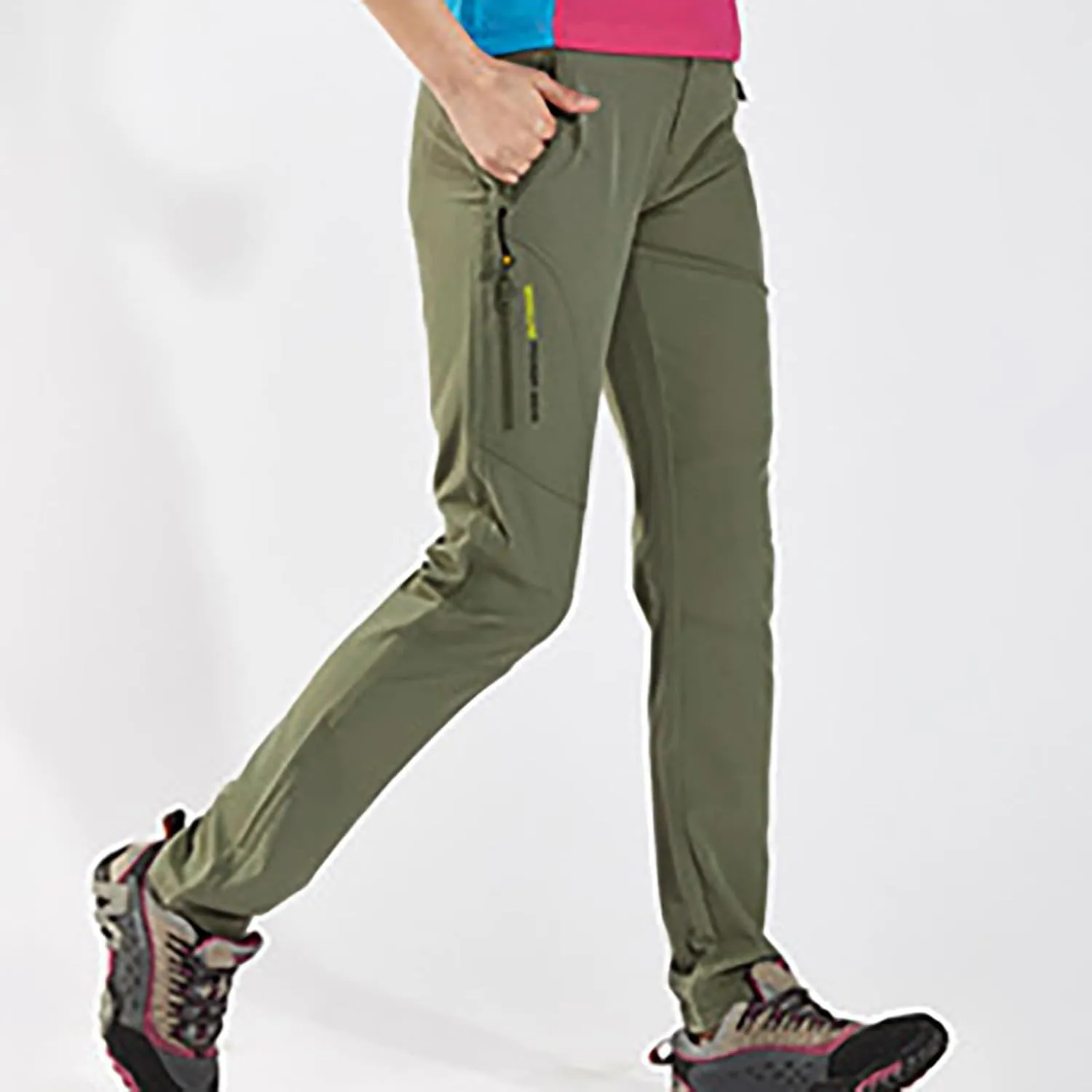 Snow Pants Women Outdoor Waterproof Windproof Fleece Lined Slim Cargo Snow Ski Hiking Pants with Pockets