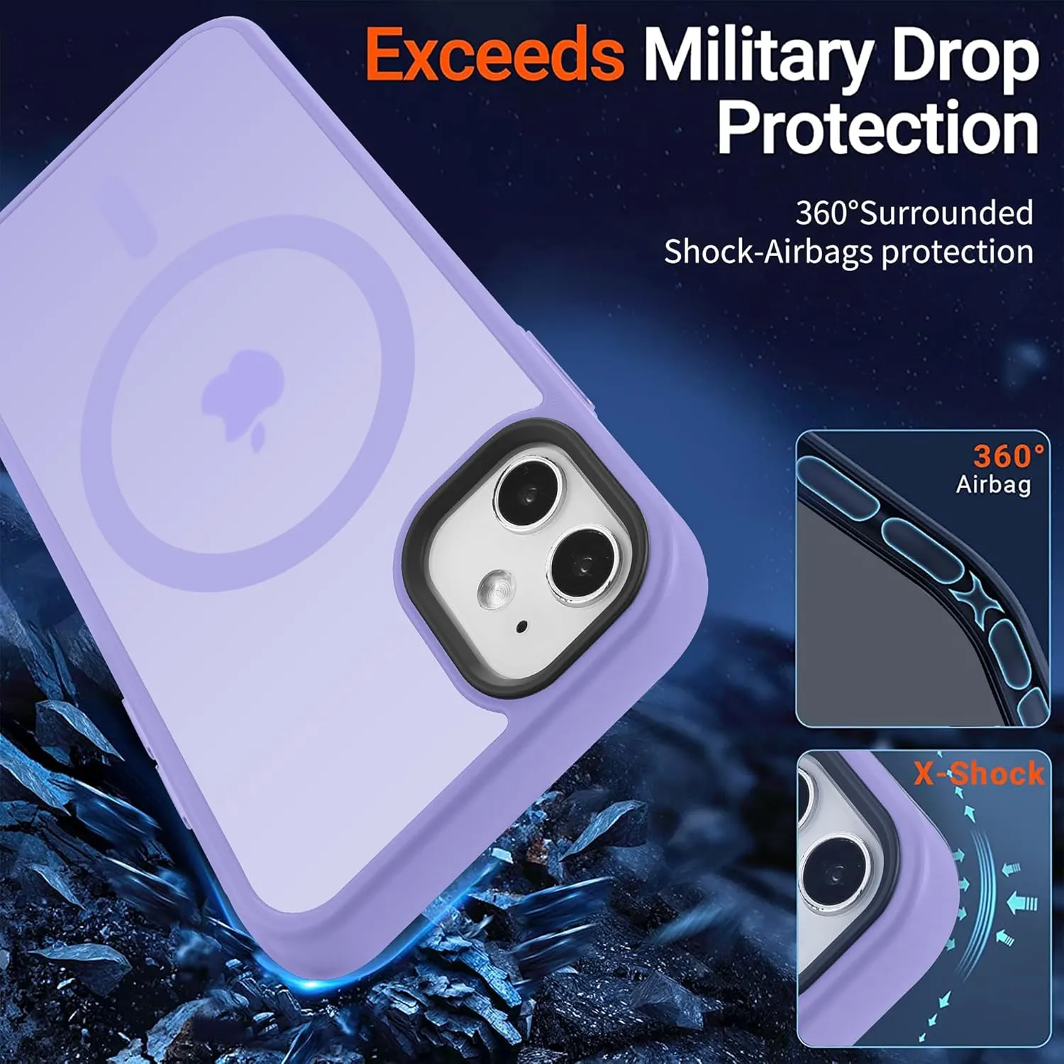 Strong Magnetic Case for iPhone 11 [Compatibilty with MagSafe] Protective Shockproof Cover Phone Case for iPhone 11 6.1" Clove Purple
