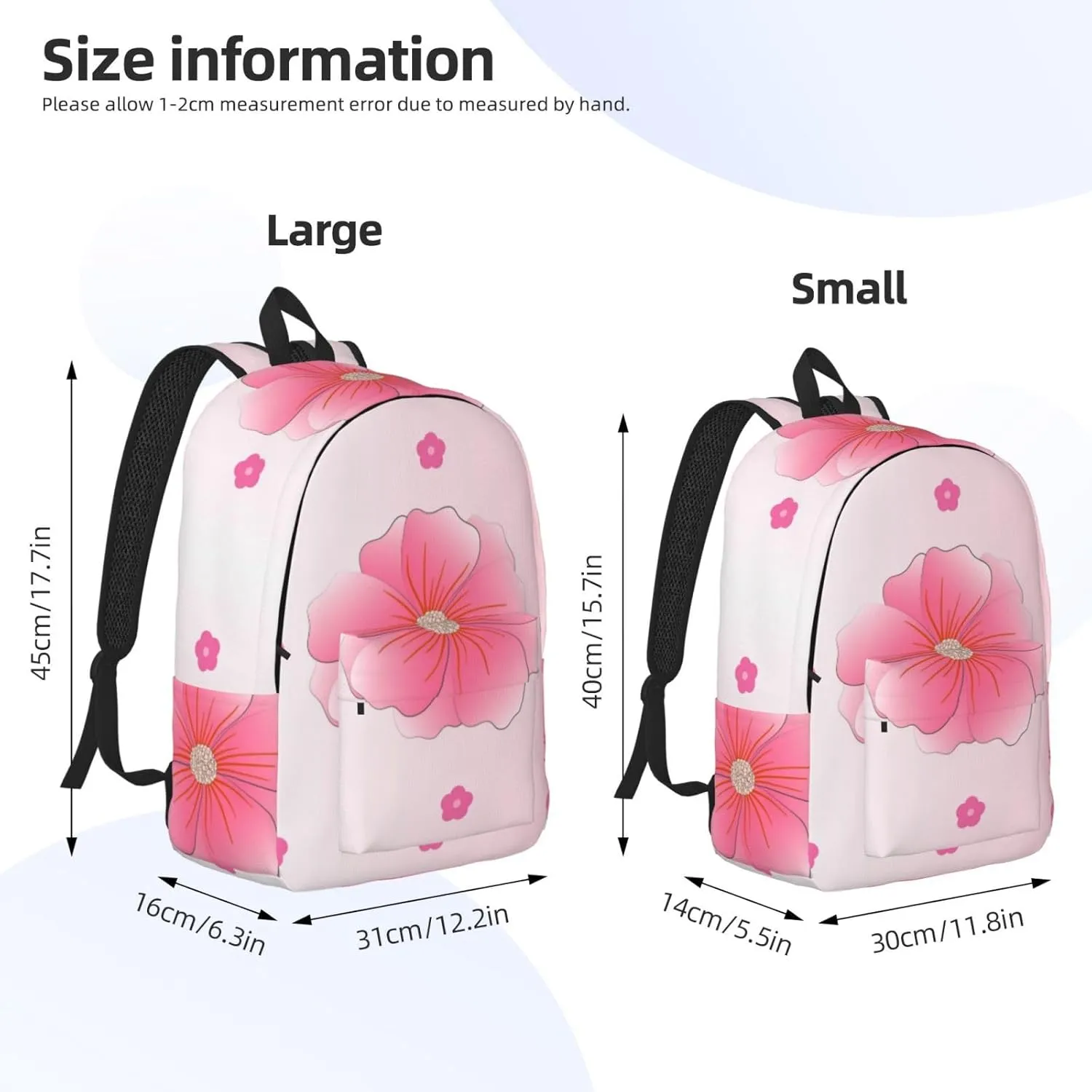 Stylish Canvas Casual Lightweight Backpack For Men, Women,Blooming Carnations Laptop Travel Rucksack