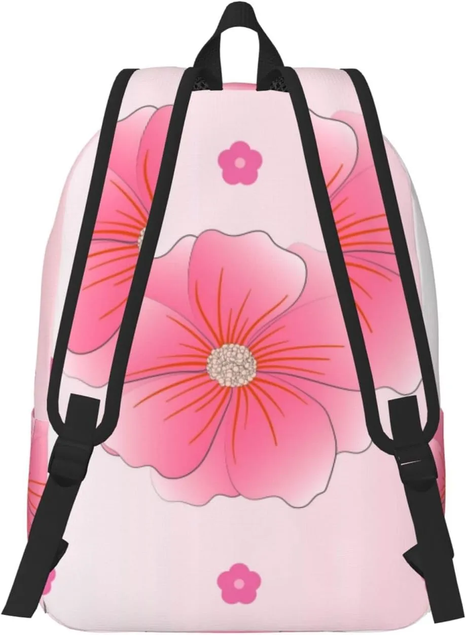 Stylish Canvas Casual Lightweight Backpack For Men, Women,Blooming Carnations Laptop Travel Rucksack