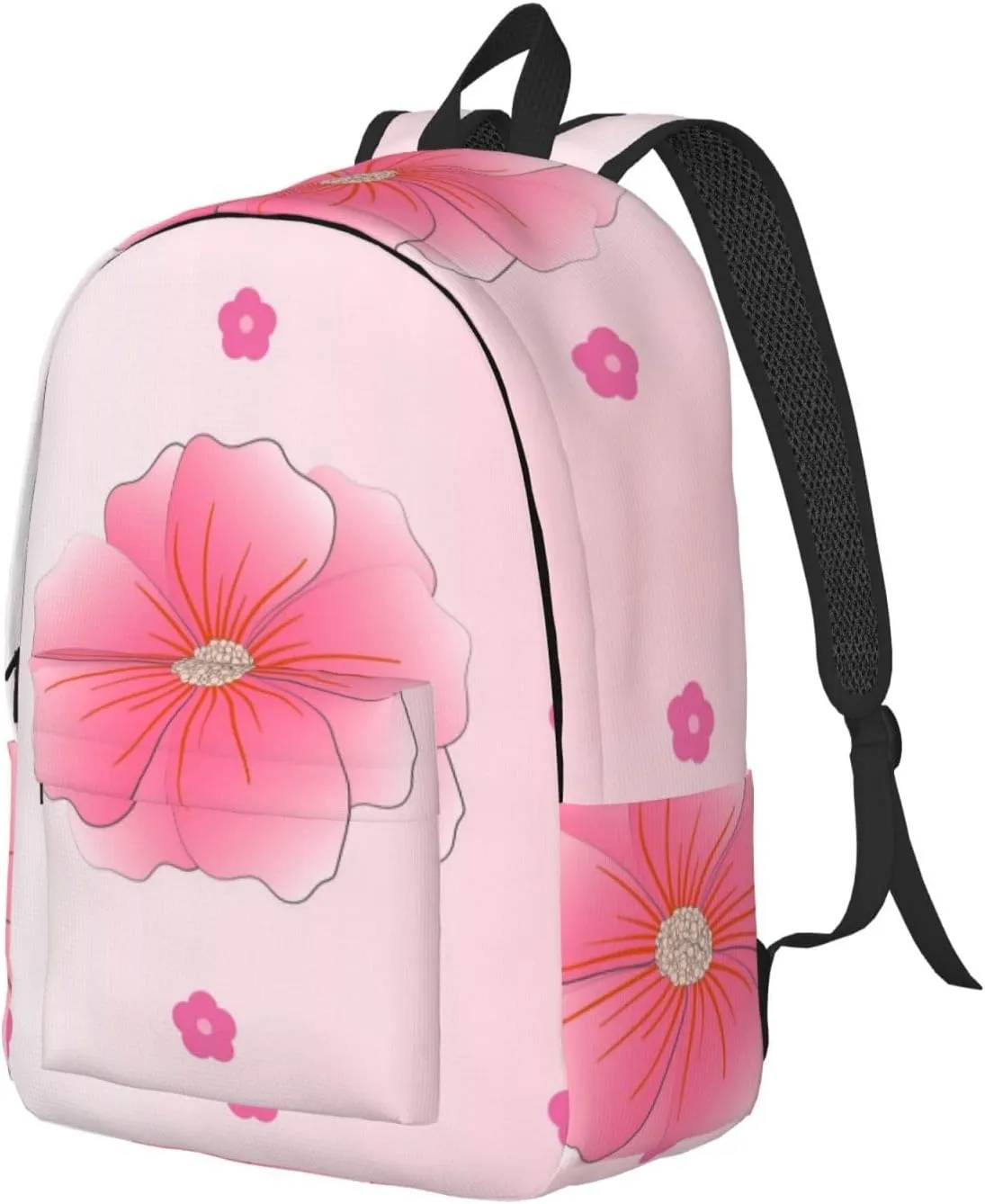 Stylish Canvas Casual Lightweight Backpack For Men, Women,Blooming Carnations Laptop Travel Rucksack
