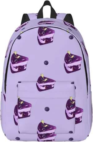Stylish Canvas Casual Lightweight Backpack For Men, Women,Blueberry Cake Laptop Travel Rucksack, Medium