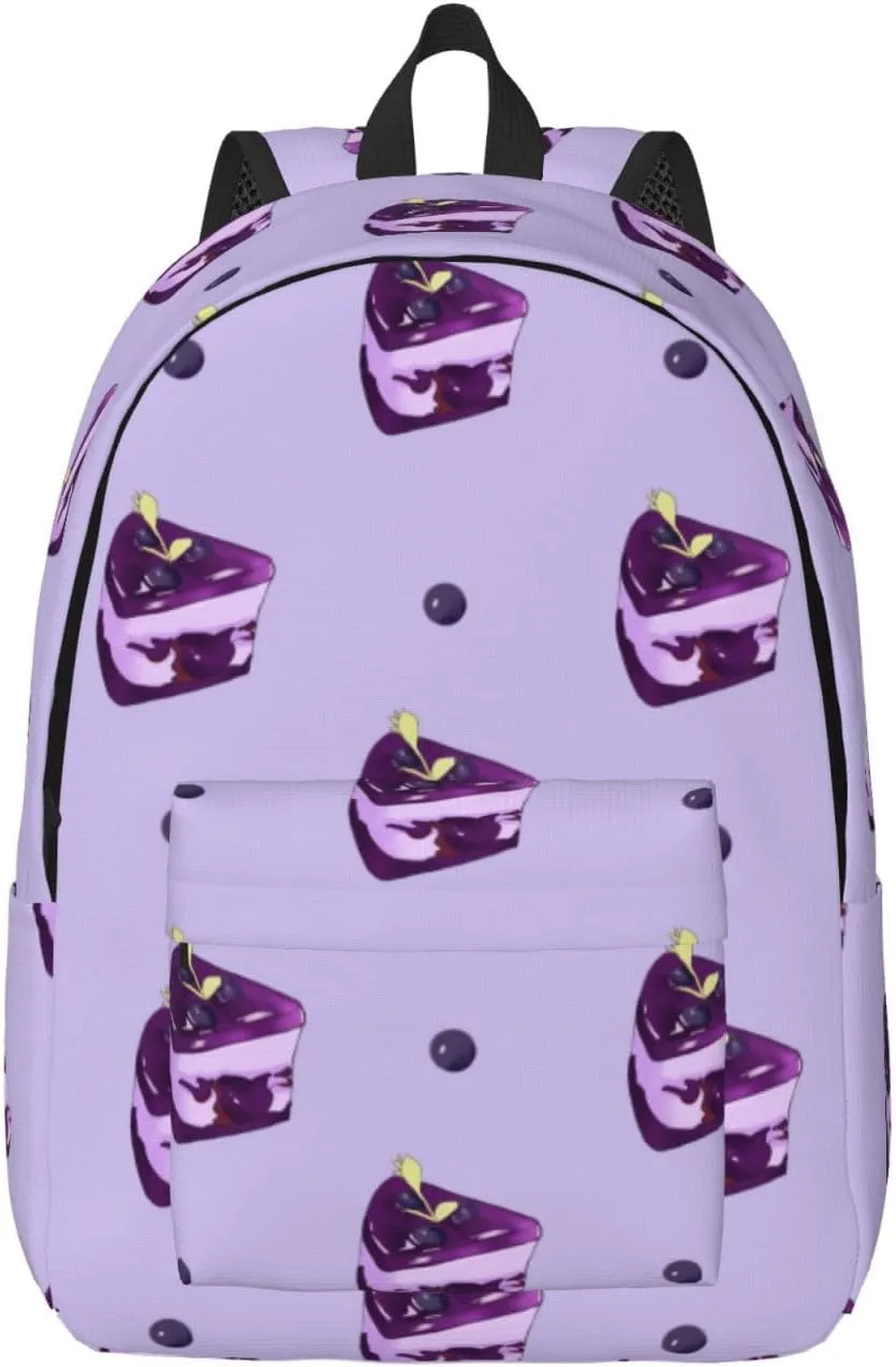 Stylish Canvas Casual Lightweight Backpack For Men, Women,Blueberry Cake Laptop Travel Rucksack, Medium