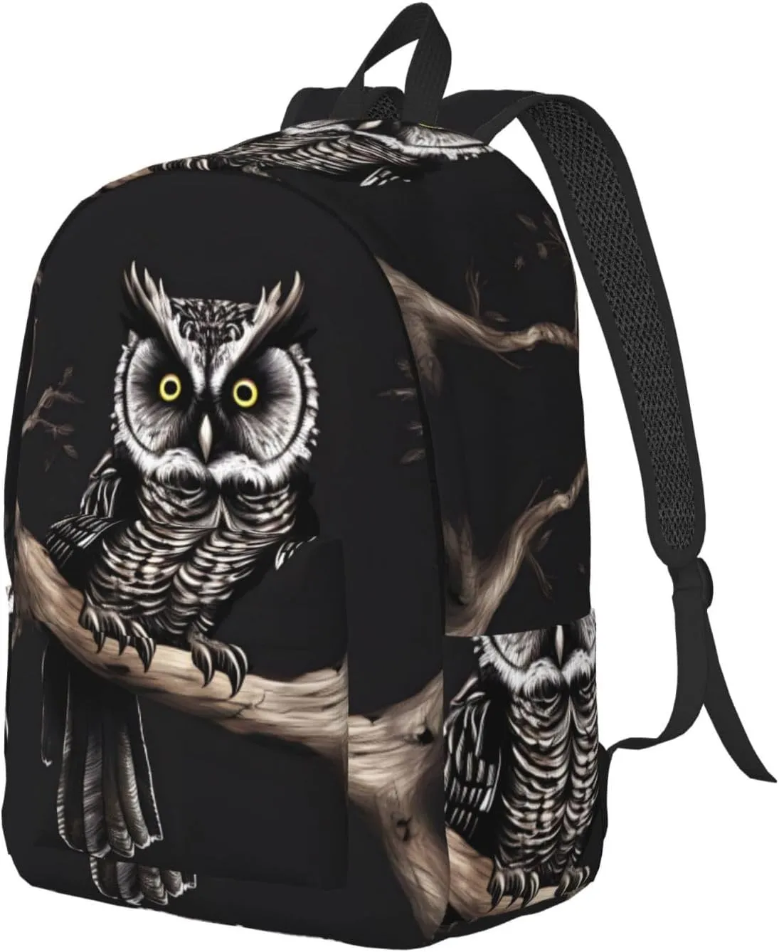 Stylish Canvas Casual Lightweight Backpack For Men, Women,Late Night Owl Laptop Travel Rucksack