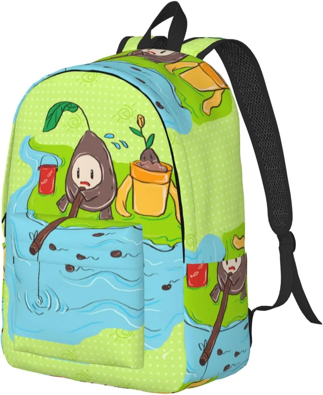 Stylish Canvas Casual Lightweight Backpack For Men, Women,Sunflower Seeds Fishing Laptop Travel Rucksack
