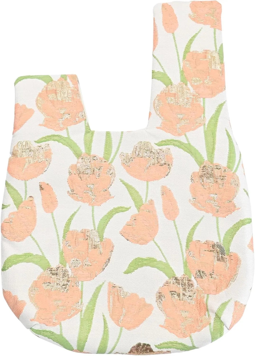 Stylish Cotton Japanese Pattern Wrist Bag Sleeve Knot Pouch Portable Canvas Tote Purse for Female, Women