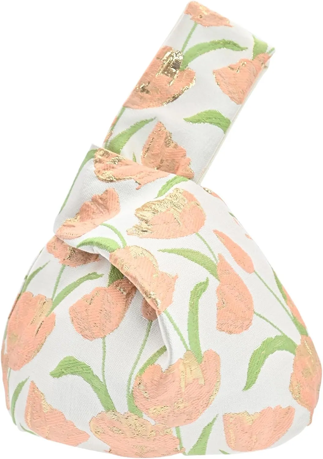 Stylish Cotton Japanese Pattern Wrist Bag Sleeve Knot Pouch Portable Canvas Tote Purse for Female, Women