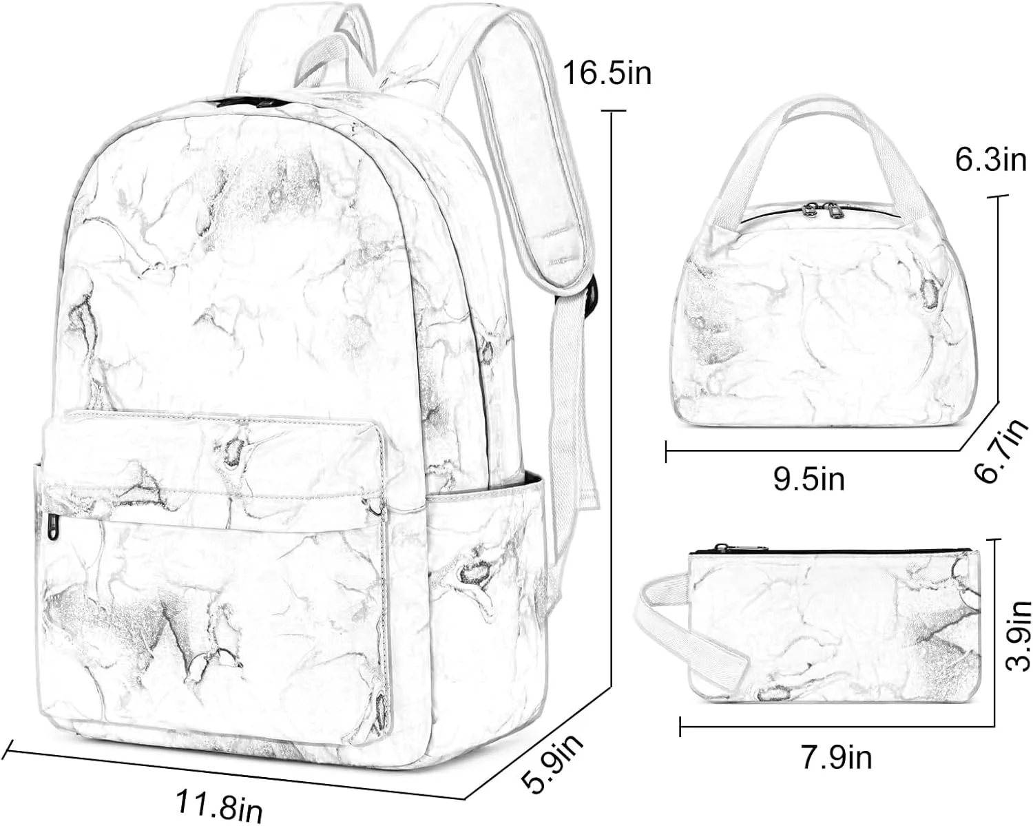Sunborls Backpack for Teen Girls Lightweight High-Capacity Student Bookbag Women Backpack With Lunch Bag Pencil Bags Student Bookbags 3pcs（Light Pink）