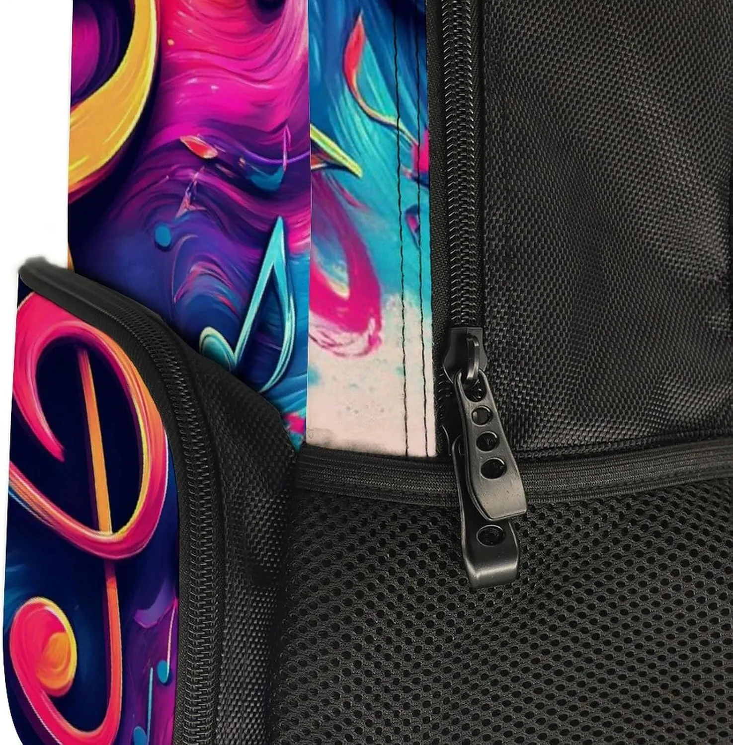 Supdreamc Abstract Music Notes Art Rucksack Polyester Anti-Theft Multipurpose Carry On Bag Large Capacity Travel and Sport Backpack Rucksack With Smooth Zippers