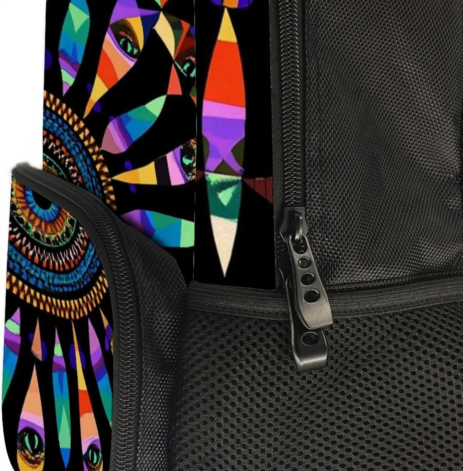 Supdreamc Lightweight Rucksack for Sports Travel Running - Big Capacity Multipurpose Anti-Theft Bookbag, Colorful Trippy Kaleidoscope Pattern Travel and Sport Backpack Rucksack