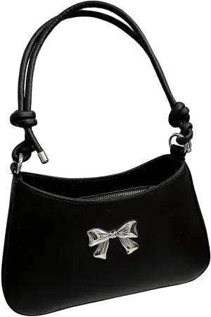 SweatyRocks Women's Metal Decor Zipper Shoulder Bag Double Handle PU Leather Handbag with Adjustable Strap