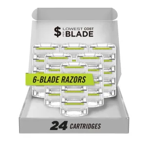 SWIPE Premium Men's 6-Blade Razor Refills (24) (No Trimmer)