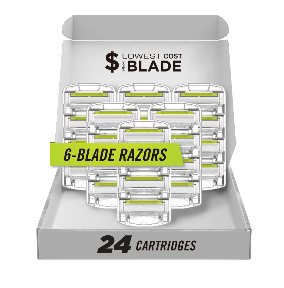 SWIPE Premium Men's 6-Blade Razor Refills (24) (No Trimmer)