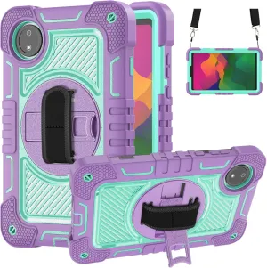 Tablet Protective Case Cover Heavy Duty Rugged Case Compatible with Xiaomi Redmi Pad SE 8.7/Redmi Pad SE 4G Released 2024 , Shockproof Protective Case with Hand Strap/Shoulder Strap Stable Kickstand S