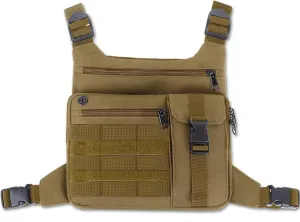 Tactical Chest Bag Lightweight Running Chest Pack, Water Resistant Running Vest Pack with Phone Holder Running Backpack for Men Women