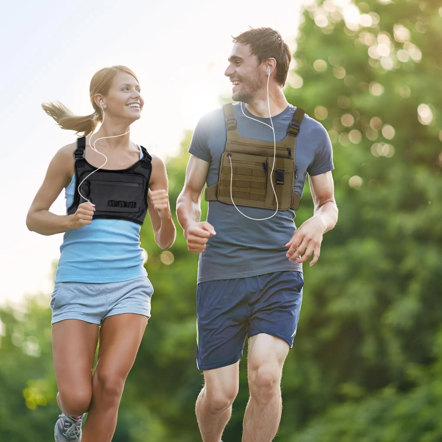 Tactical Chest Bag Lightweight Running Chest Pack, Water Resistant Running Vest Pack with Phone Holder Running Backpack for Men Women