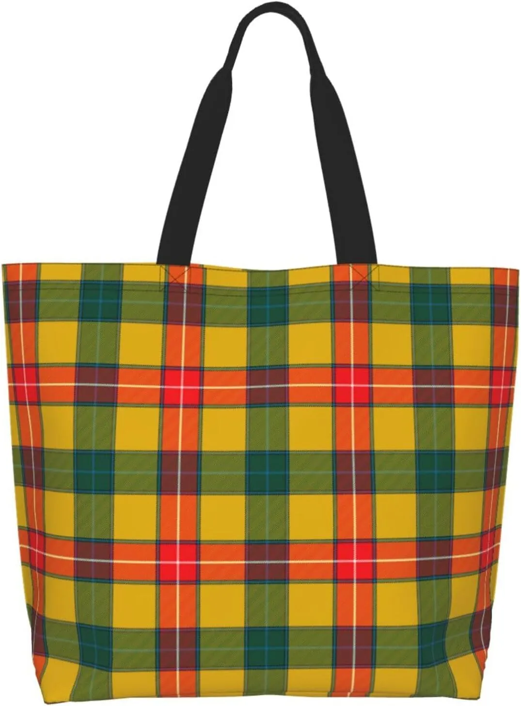 Tartan Tote Bag For Women Weekender Travel Bag Reusable Grocery Bags Large Totes Handbags