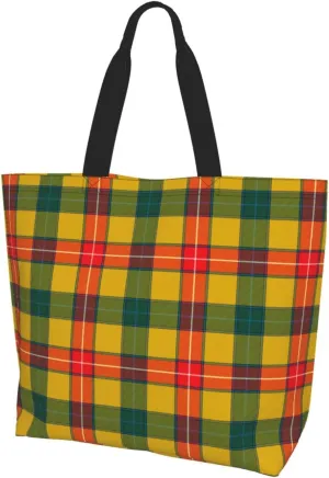 Tartan Tote Bag For Women Weekender Travel Bag Reusable Grocery Bags Large Totes Handbags