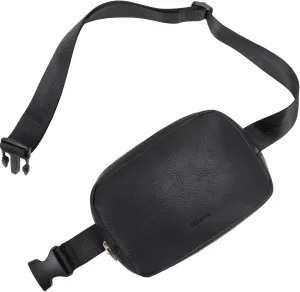 Telena Leather Belt Bag for Women Fashionable Fanny Packs Cross Body Bag Waist Pack Black