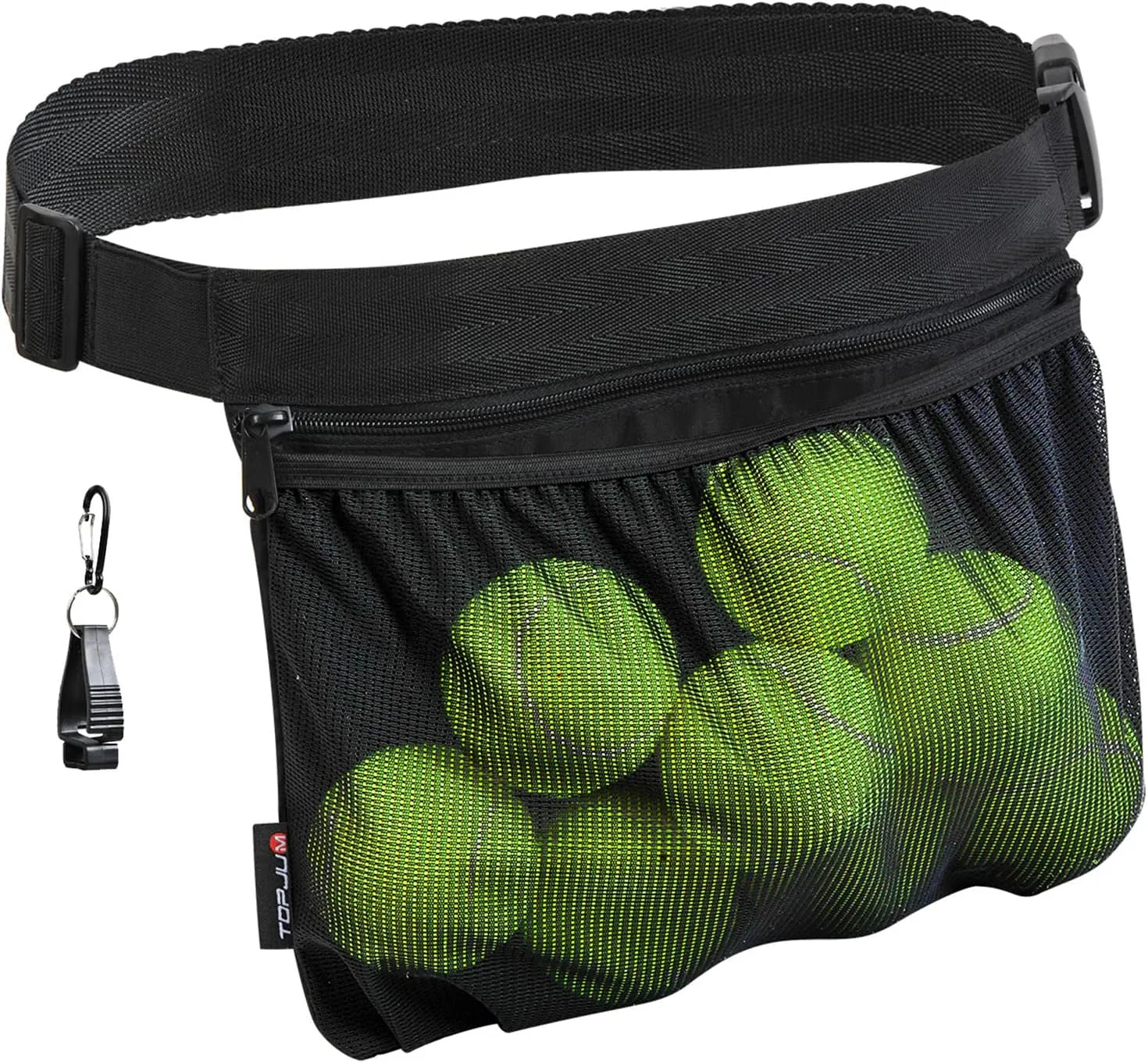 Tennis Ball Holder, Pickleball Holder Bag for Women, Men & Teens, Ball Pouch, Mesh Waist Hip Bag Carrier, Easy Holding 6-8 Pickle Balls or Tennis, Versatile Accessories & Gifts