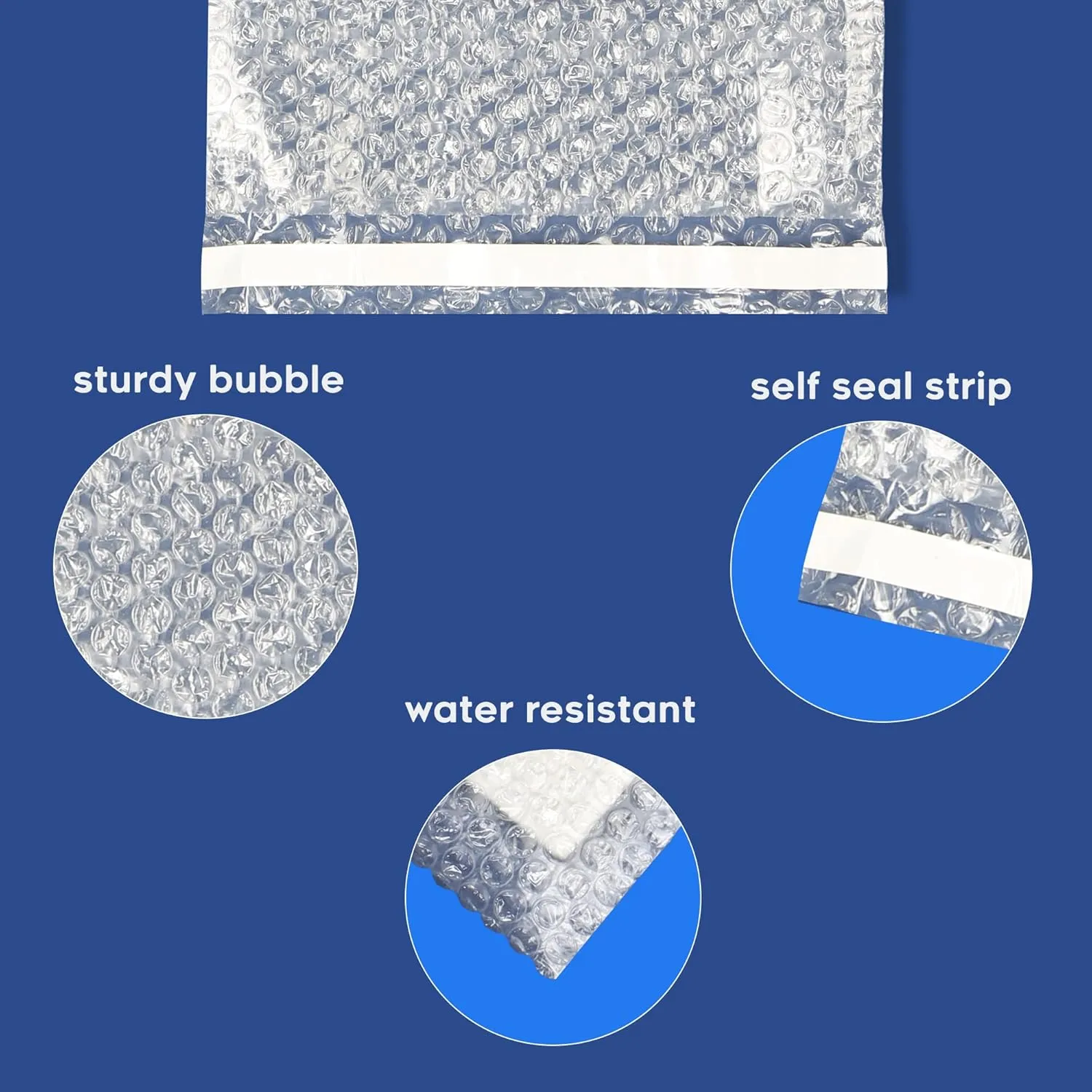 The Boxery 8x11.5" Clear Self-Sealing Bubble Out Bag Pouches -100 Pack- Bubble Cushion Wrap Bags for Packing, Storage, Moving, and Shipping fragile items