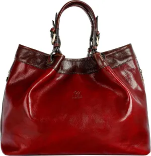 Time Resistance Leather Handbag - Top Handle Bag - Full-Grain Leather Purse for Women