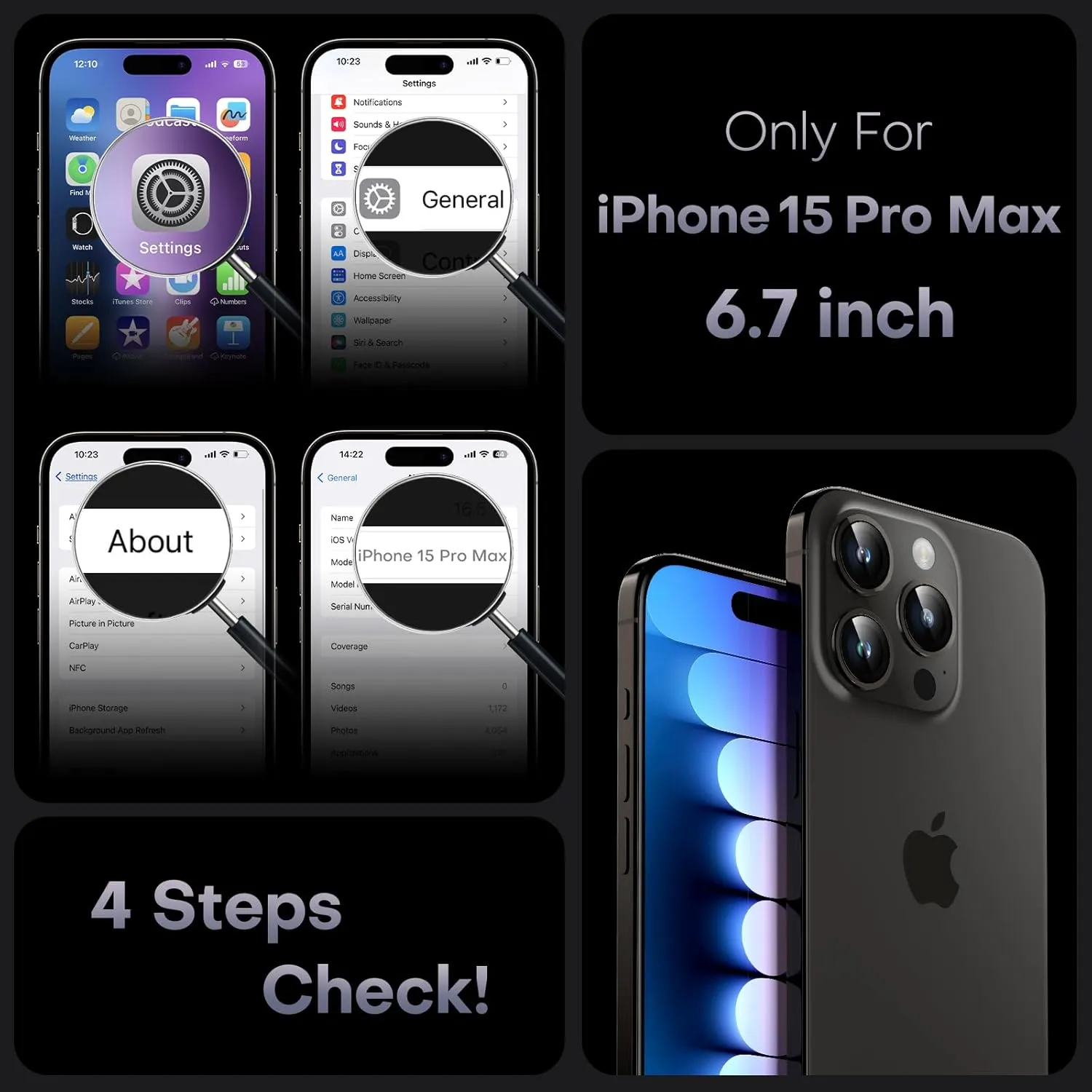 TOCOL Magnetic for iPhone 15 Pro Max Case, Upgraded Full Camera Protection, Compatible with Magsafe, Drop Protection, Translucent Matte Back Bumper Phone Cover 6.7-Inch（Gray）