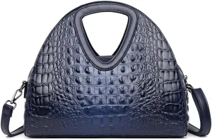 Top-handle Purse for Women Crocodile Print PU Leather Shoulder Handbag Waterproof Crossbody Bag with Adjustable Strap