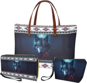 Top Handle Purse for Women, Large Tote Handbag With PU Wallet Set, Gift for Mom