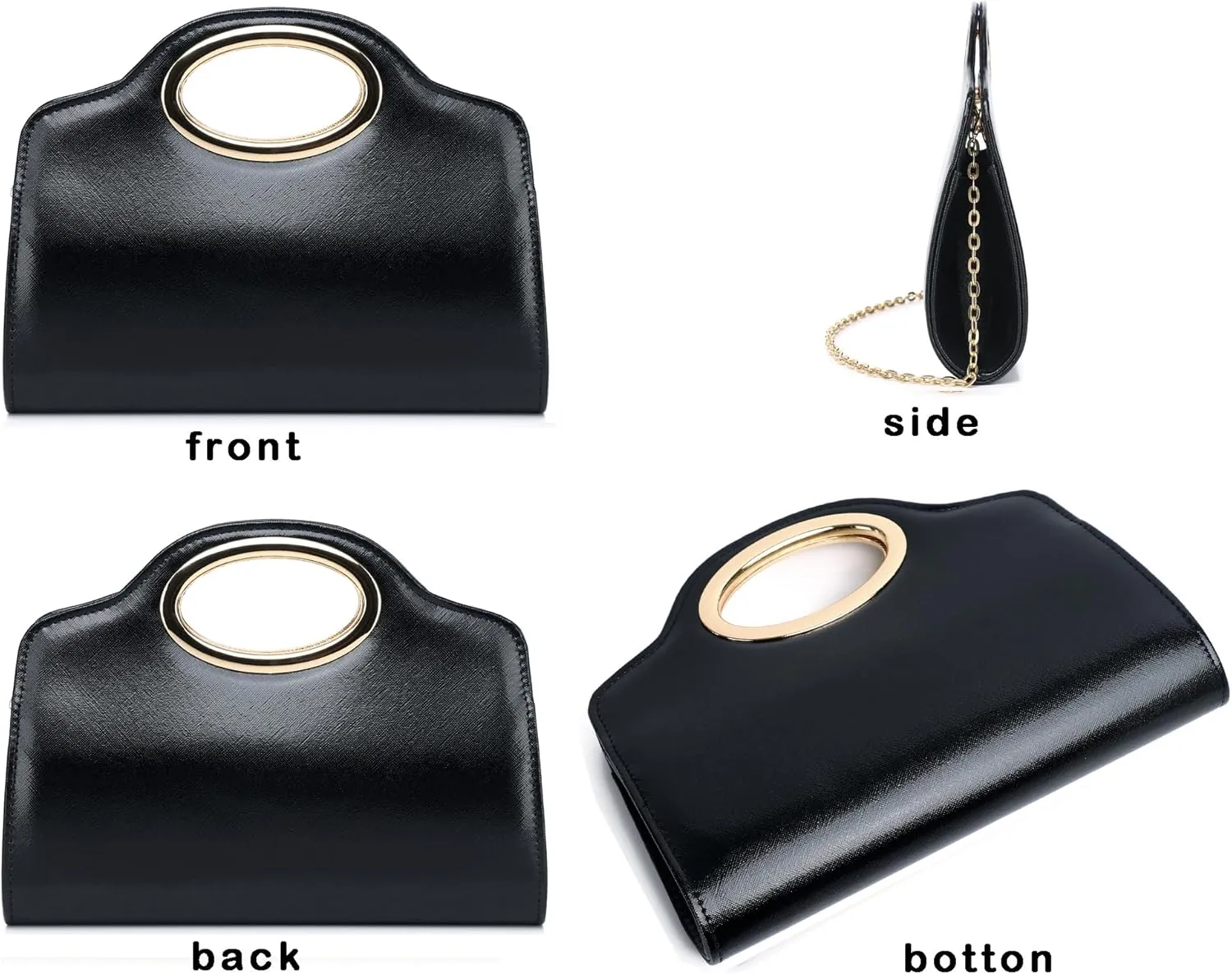 Top Metal Handle Clutch Bags for Women, Evening Handbag Shoulder Crossbody Purse with Chain